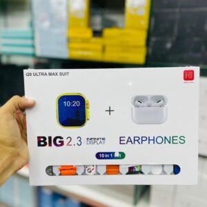 ultra max suit smart watch 10 in 1 box 2.3inch large screen with 7 strips smartwatch with airpords 2